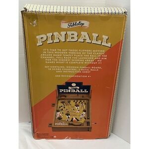 Tabletop Pinball Wooden Arcade Game Retro Family Fun With Metal Balls